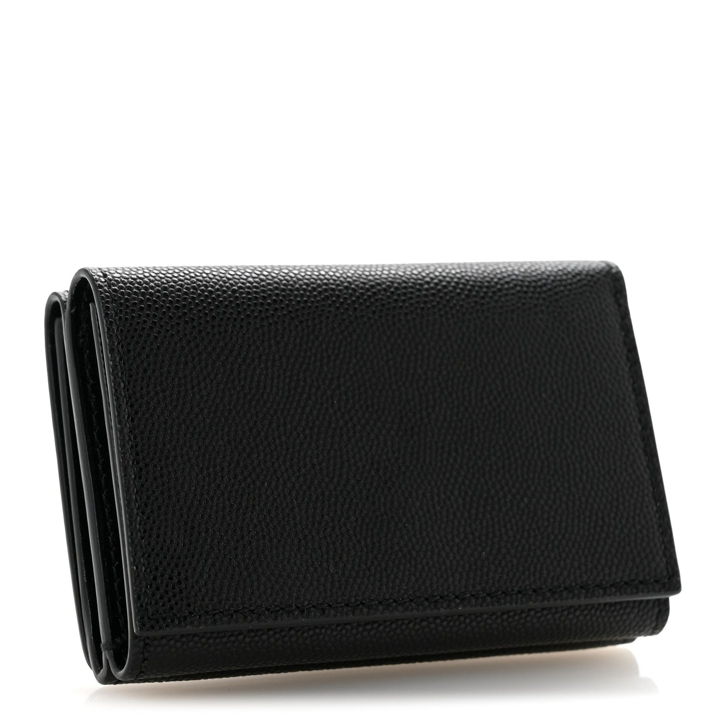 Grained Calfskin Double Flap Lark Wallet Black