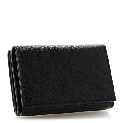 Burberry Grained Calfskin Double Flap Lark Wallet Black 3 of 8