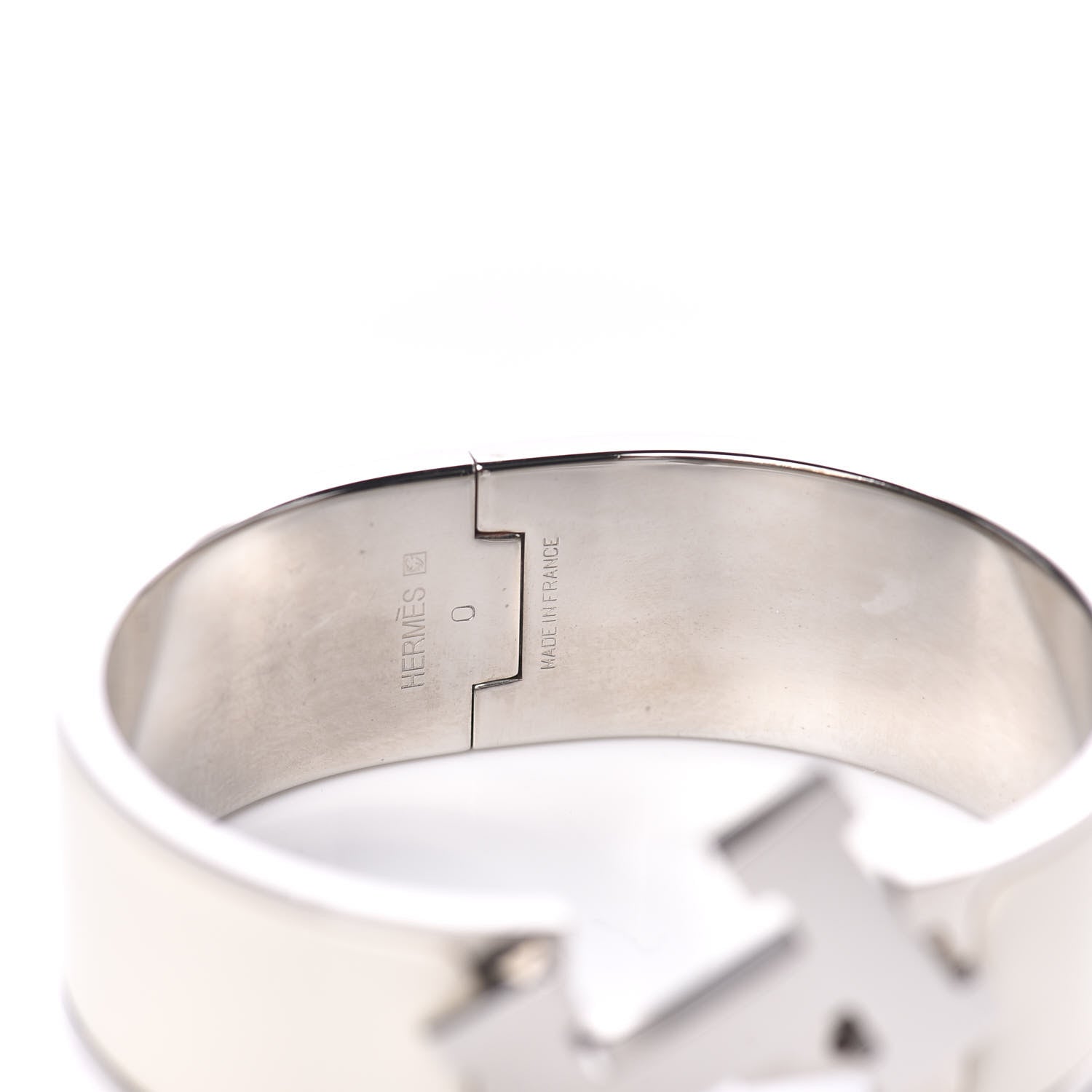 Hermes Enamel Wide Clic Clac H Bracelet PM White 5 of 6