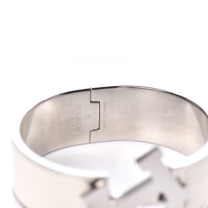 Hermes Enamel Wide Clic Clac H Bracelet PM White 5 of 6