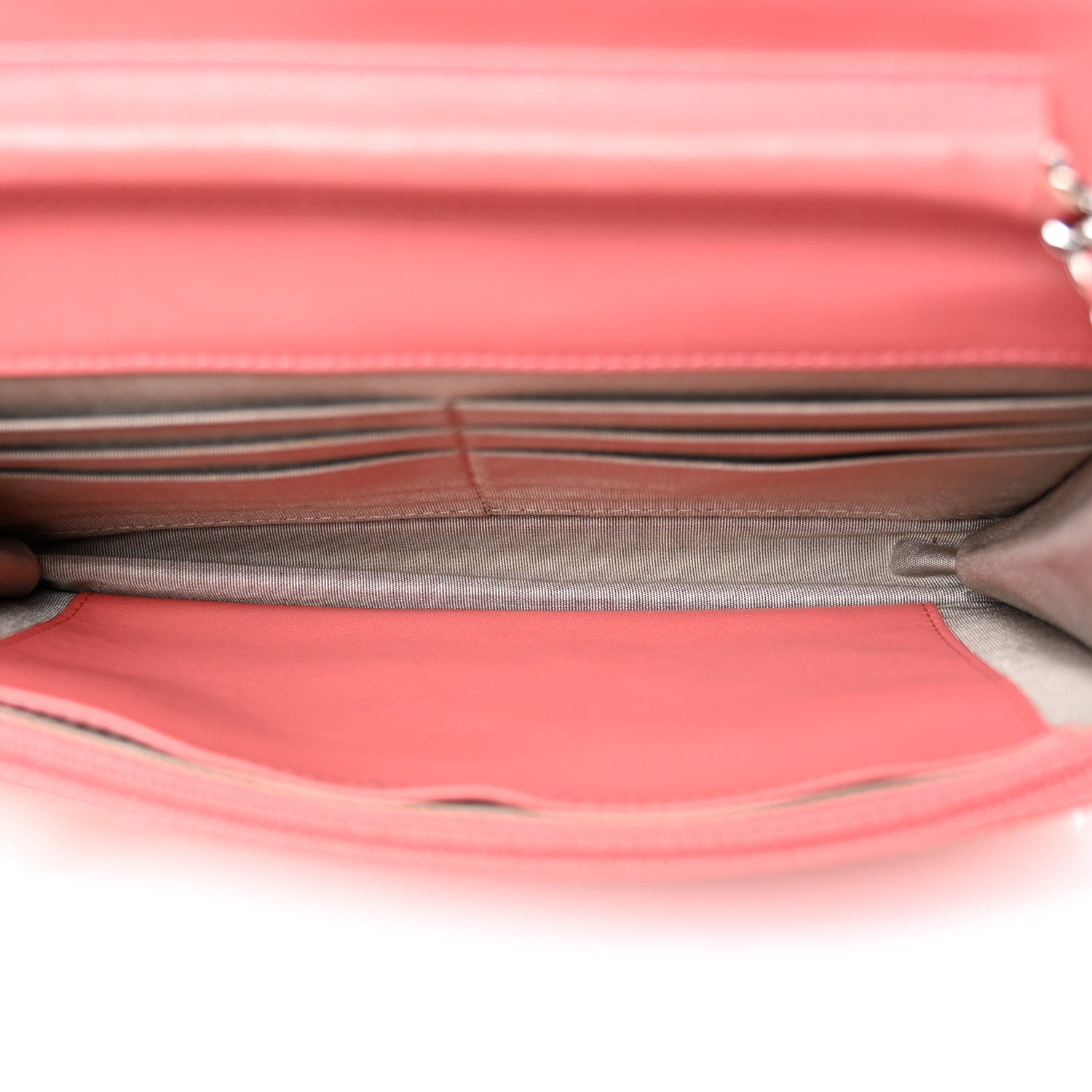 Chanel Patent Quilted Wallet On Chain WOC Coral 5 of 16