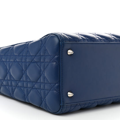 Christian Dior Lambskin Cannage Medium Lady Dior Blue 9 of 10