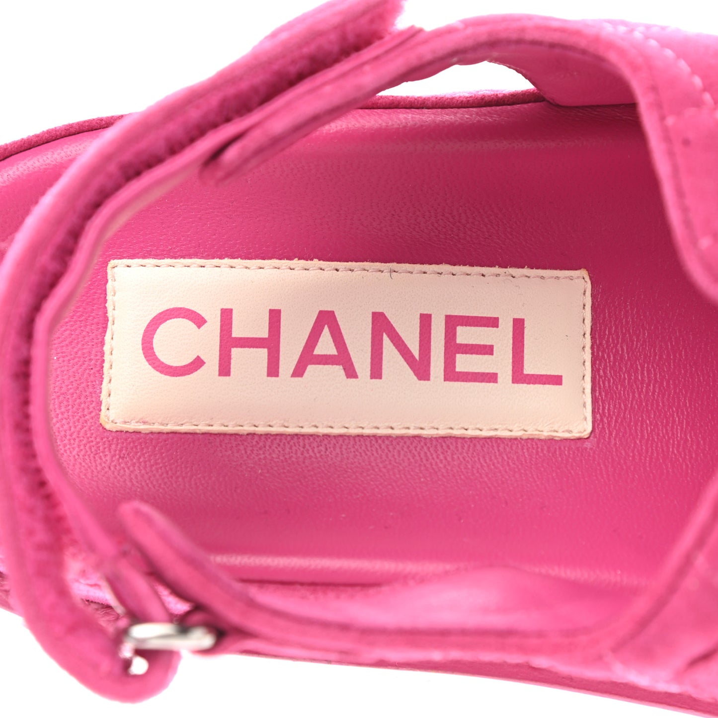 Suede Calfskin Velcro Dad Sandals 39 Pink