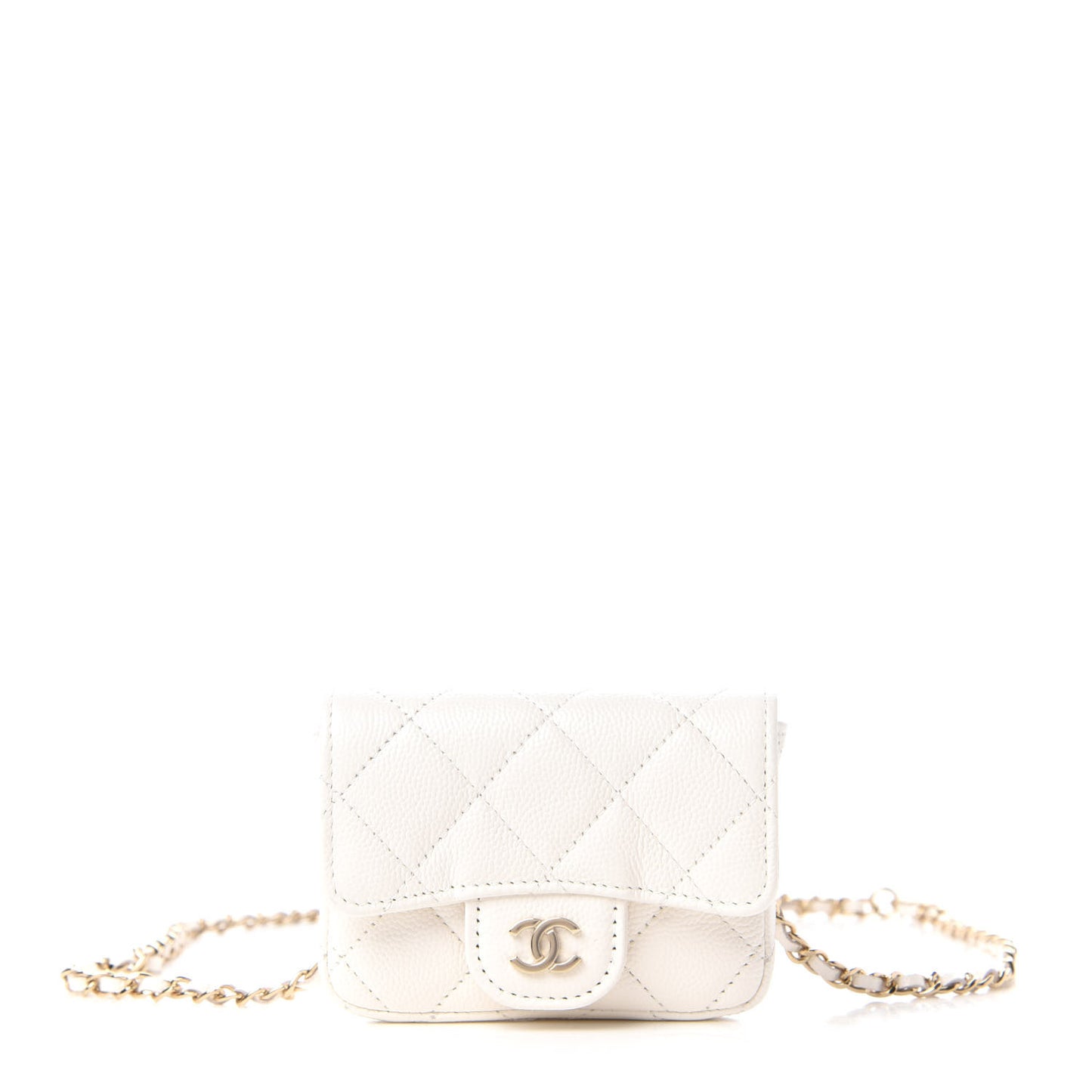 Caviar Quilted Belt Bag White