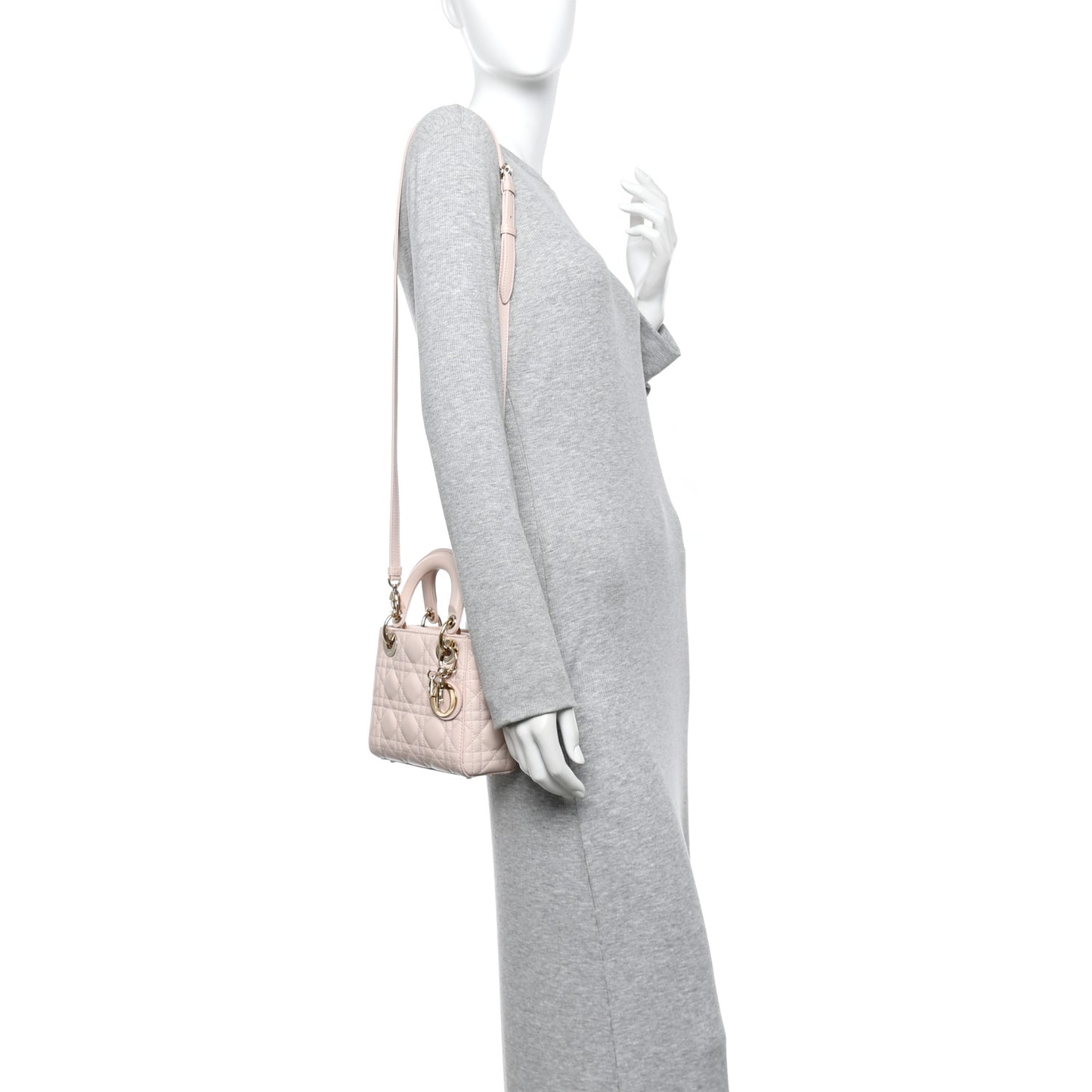 Lambskin Cannage Mini Lady Dior Aesthetic Beige