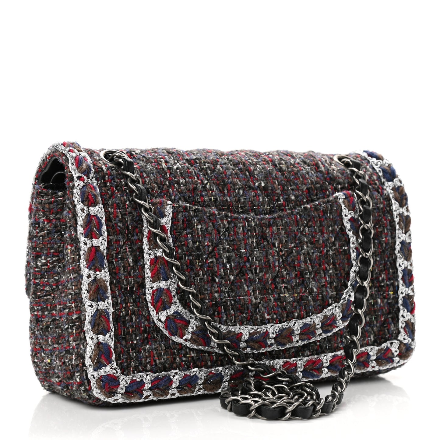 Tweed Quilted Medium Double Flap