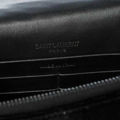 Saint Laurent Velvet Crystal Monogram Kate Tassel Chain Wallet Black 6 of 6