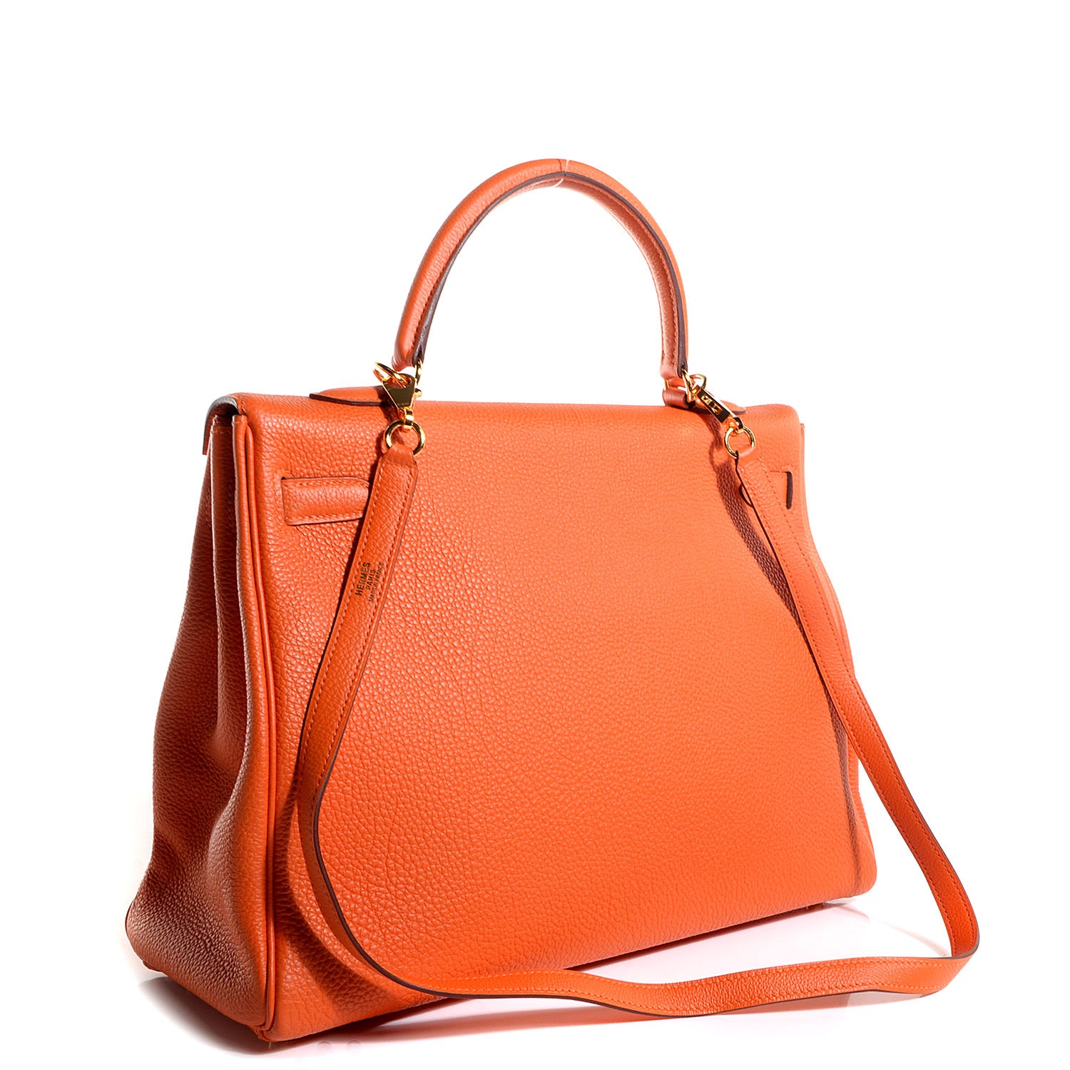 Hermes Togo Kelly Retourne 35 Orange 3 of 22