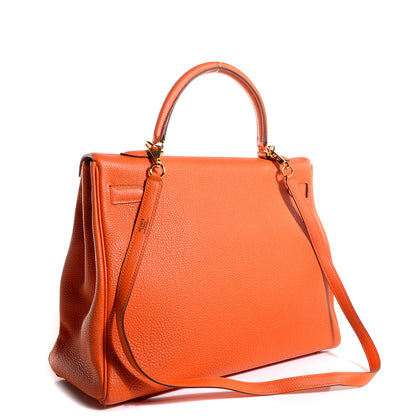 Hermes Togo Kelly Retourne 35 Orange 3 of 22