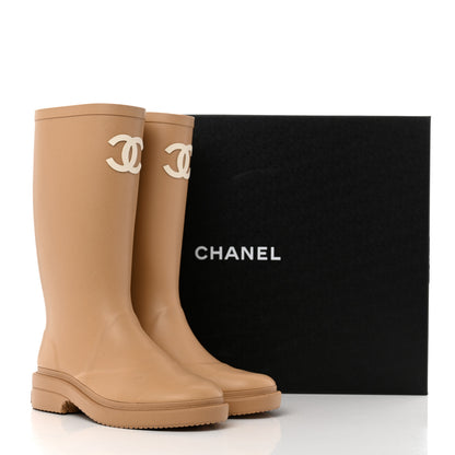 Chanel Caoutchouk CC High Boots 36 Beige 9 of 9