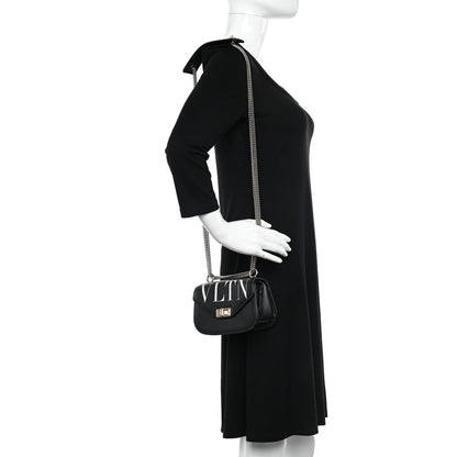 Valentino Garavani Calfskin VLTN Small Shoulder Bag Black 2 of 12