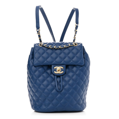 Chanel Lambskin Quilted Small Urban Spirit Backpack Blue 1 of 10