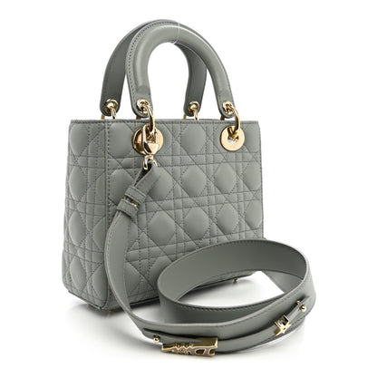 Christian Dior Lambskin Cannage Small My ABCDior Lady Dior Grey 3 of 10