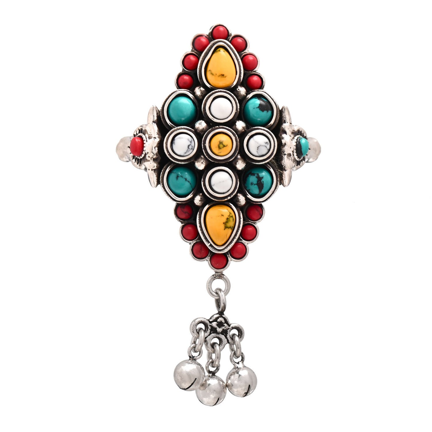 Sterling Silver Howlite Resin Anger Forest Ring 55 7.25