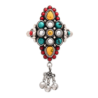 Gucci Sterling Silver Howlite Resin Anger Forest Ring 55 7.25 1 of 4