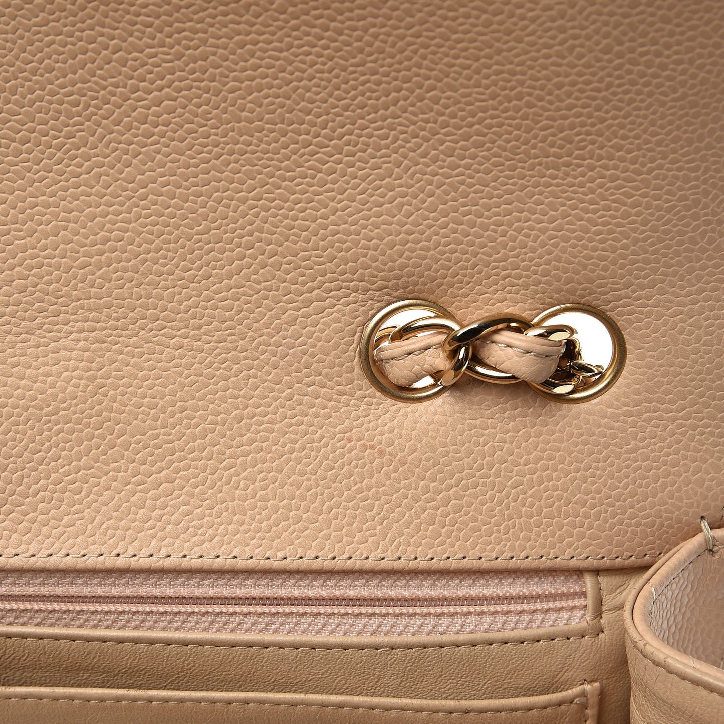 Caviar Quilted Jumbo Single Flap Beige Clair