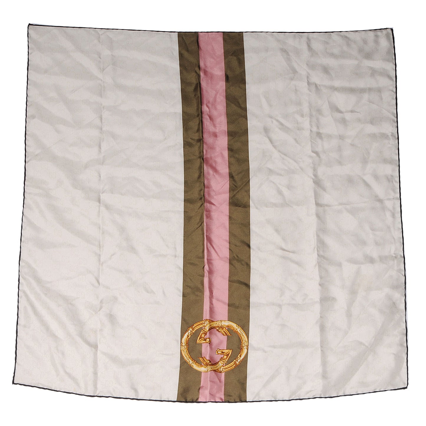 Silk Bamboo GG Web Print Scarf Ivory