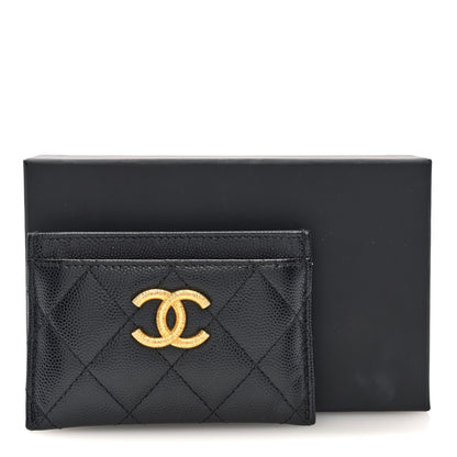 Chanel Caviar Quilted Textured CC Card Holder Black 8 of 8