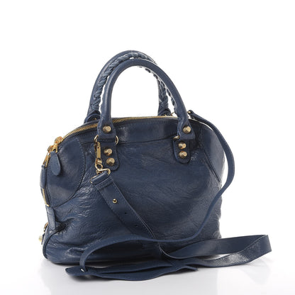 Balenciaga Agneau Giant 12 Gold Hardware Bowling Bag Bleu Persan 4 of 13