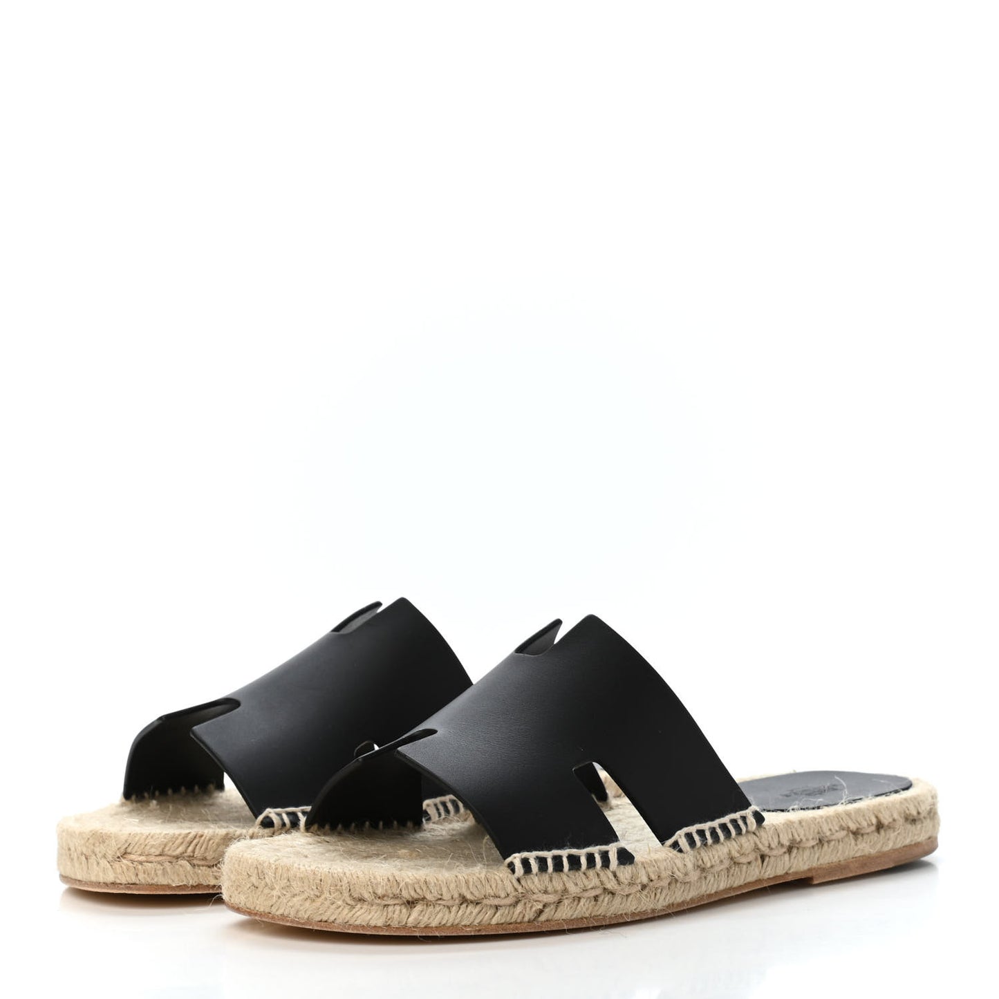 Calfskin Mens Antigua Espadrille Sandals 41 Black