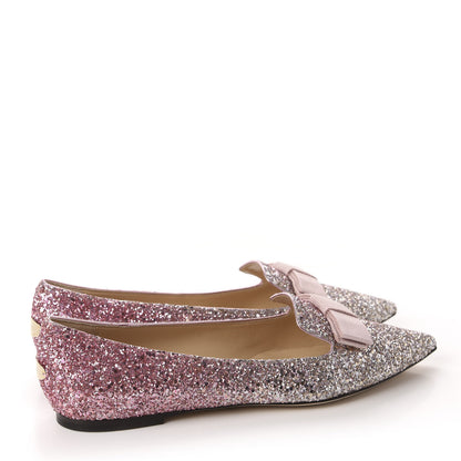 Jimmy Choo Glitter Degrade Gala Viola Flats 41 Candyfloss Champagne 4 of 10