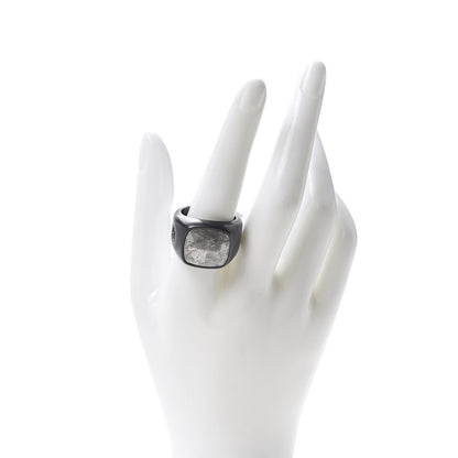 David Yurman Black Titanium Meteorite Faceted Cushion Signet Ring 62 10 2 of 5