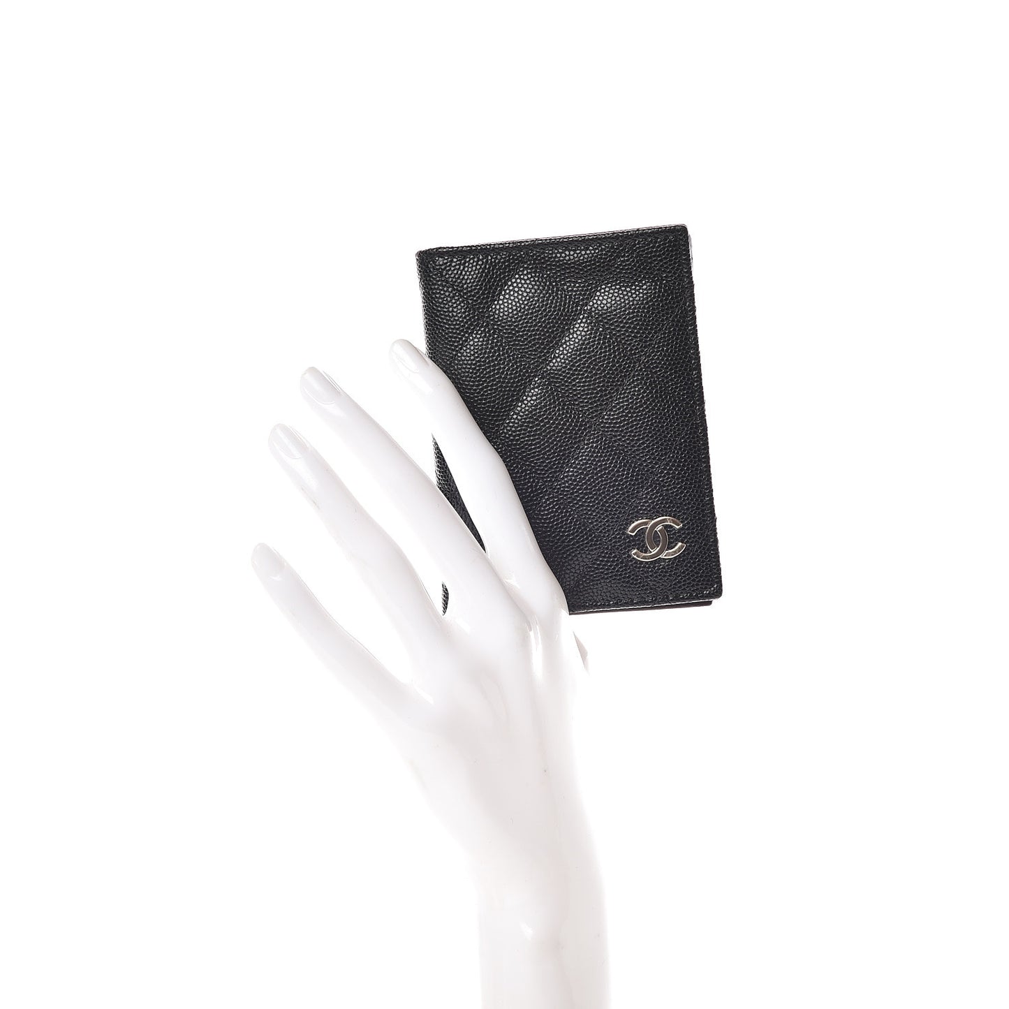 Caviar Quilted Card Holder Wallet Black