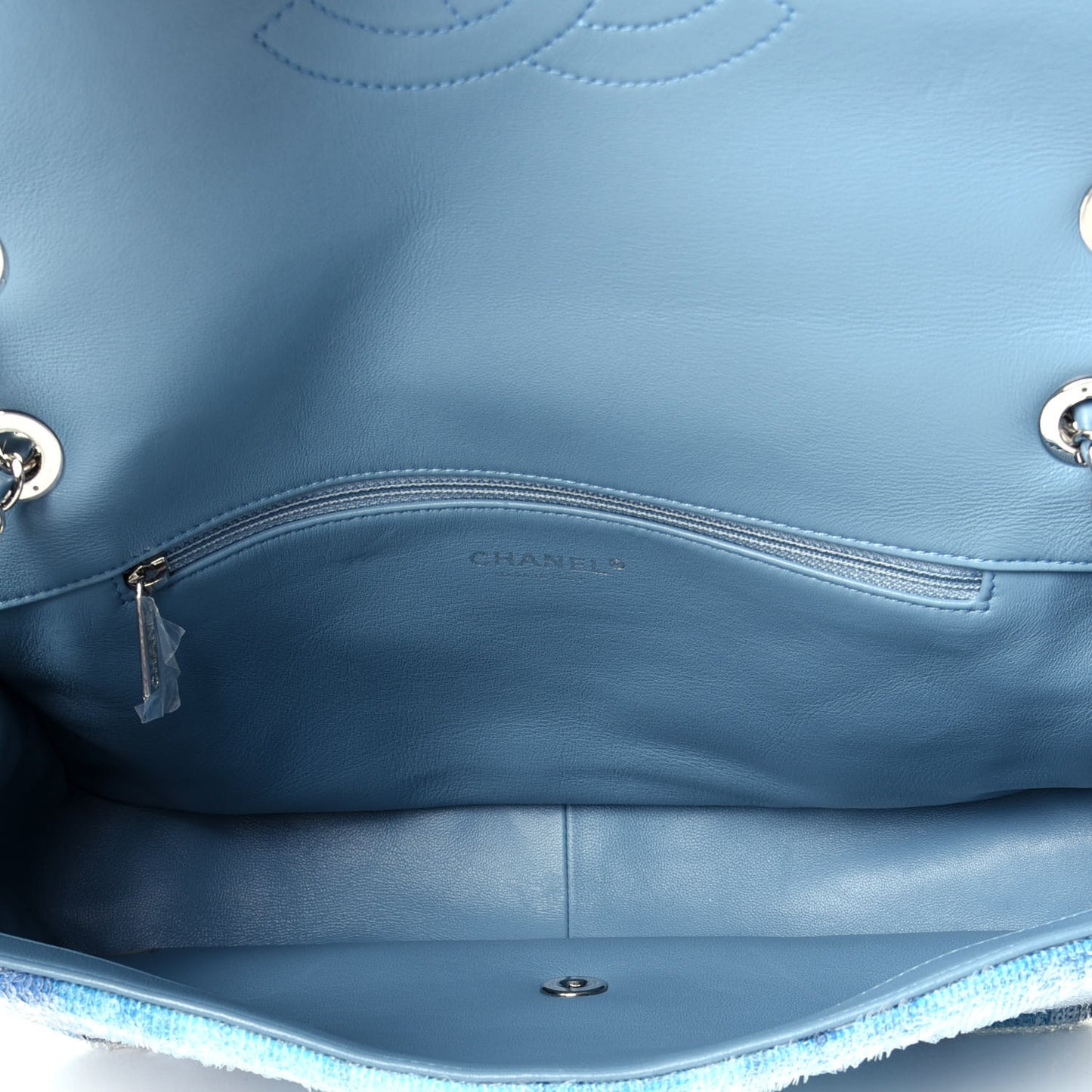 Sequin Large Waterfall Flap Light Blue