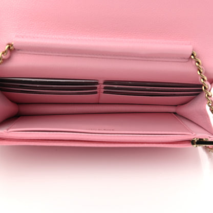 Chanel Caviar Quilted Chain CC Wallet On Chain WOC Pink 5 of 12