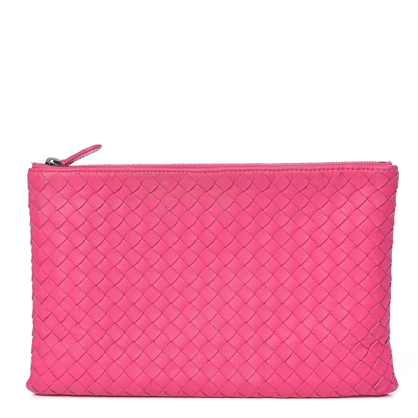Nappa Intrecciato Medium Zip Pouch Rosa Shock