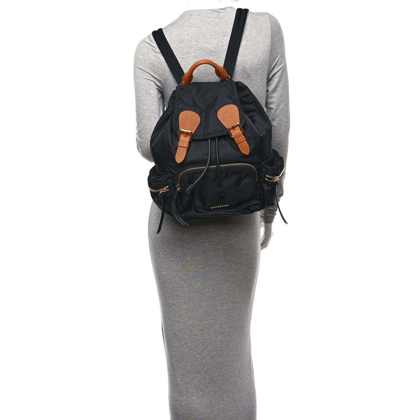Nylon Medium Rucksack Backpack Black