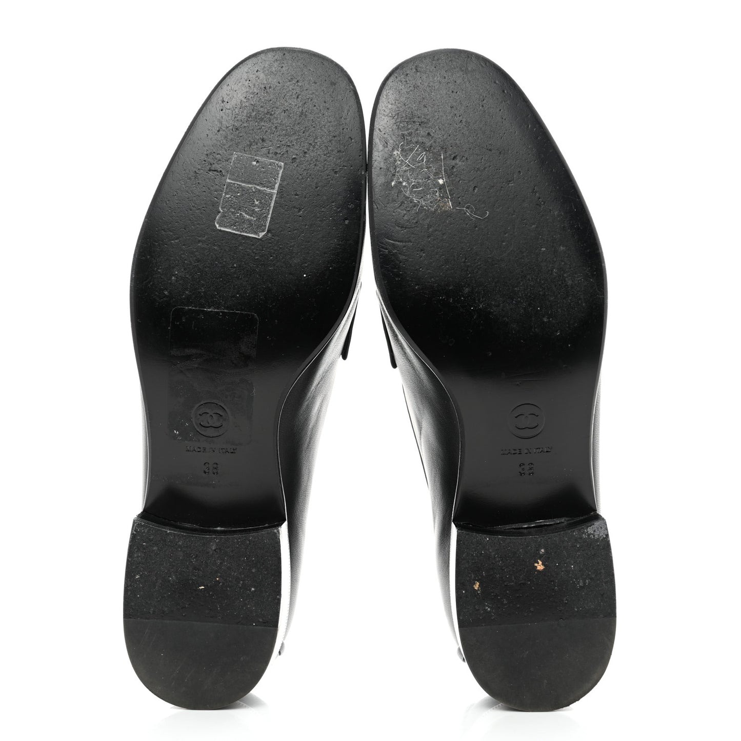 Lambskin Quilted Boy Loafers 38 Black