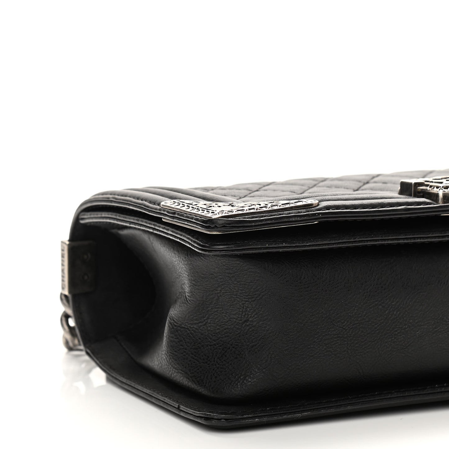 Calfskin Quilted Metal Embellished Paris Dallas Medium Boy Flap Black