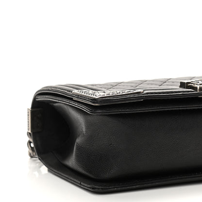 Chanel Calfskin Quilted Metal Embellished Paris Dallas Medium Boy Flap Black 8 of 10