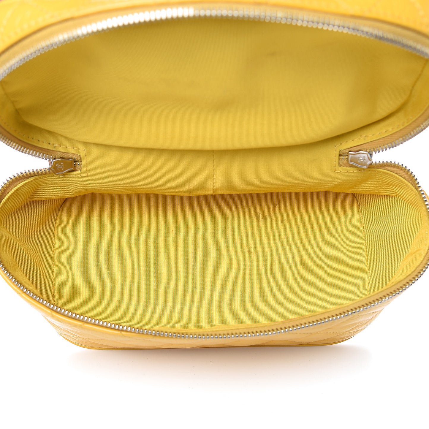 Crumpled Calfskin PVC Quilted Flap Yellow