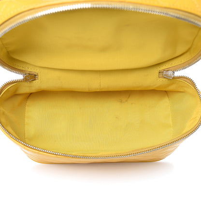 Chanel Crumpled Calfskin PVC Quilted Flap Yellow 5 of 13