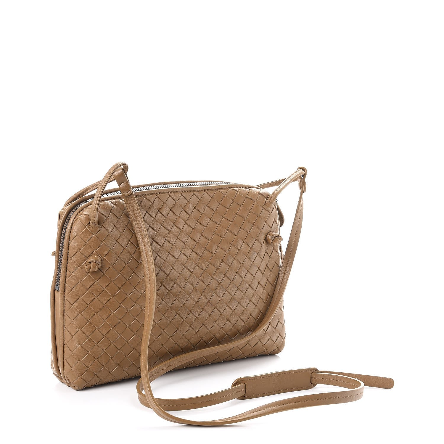 Bottega Veneta Nappa Intrecciato Pillow Crossbody Messenger Camel 3 of 10