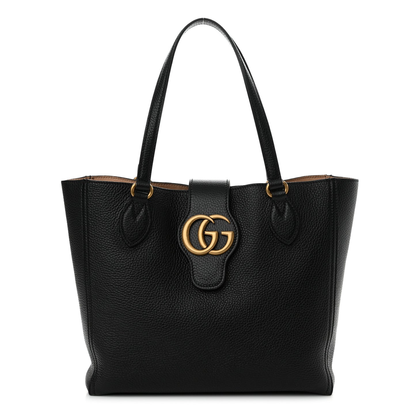 Grained Calfskin Small Dahlia Tote Black