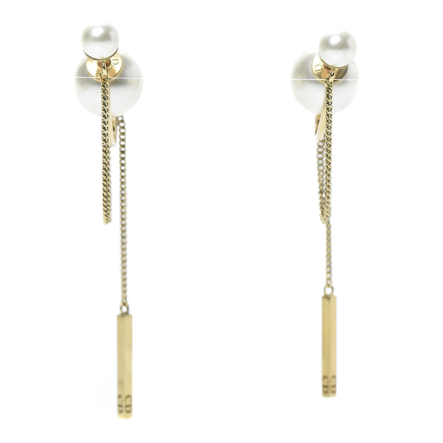 Pearl Tribales Dangle Chain Earrings Gold