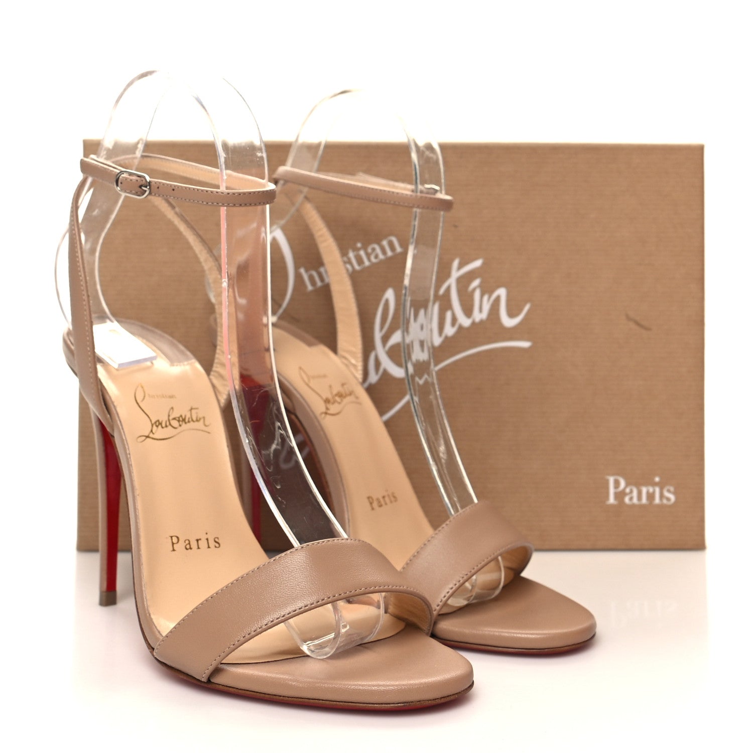 Christian Louboutin Nappa Loubi Girl 100 Sandals 36 Nude 8 of 8