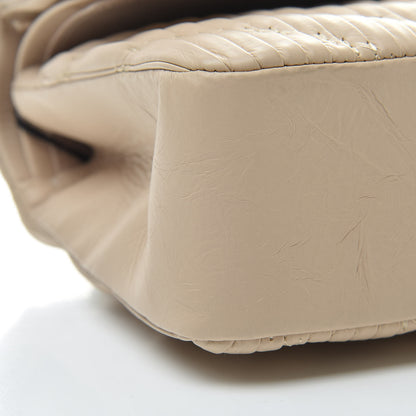 Chanel Calfskin Coco Pleats Medium Double Flap Beige 9 of 13