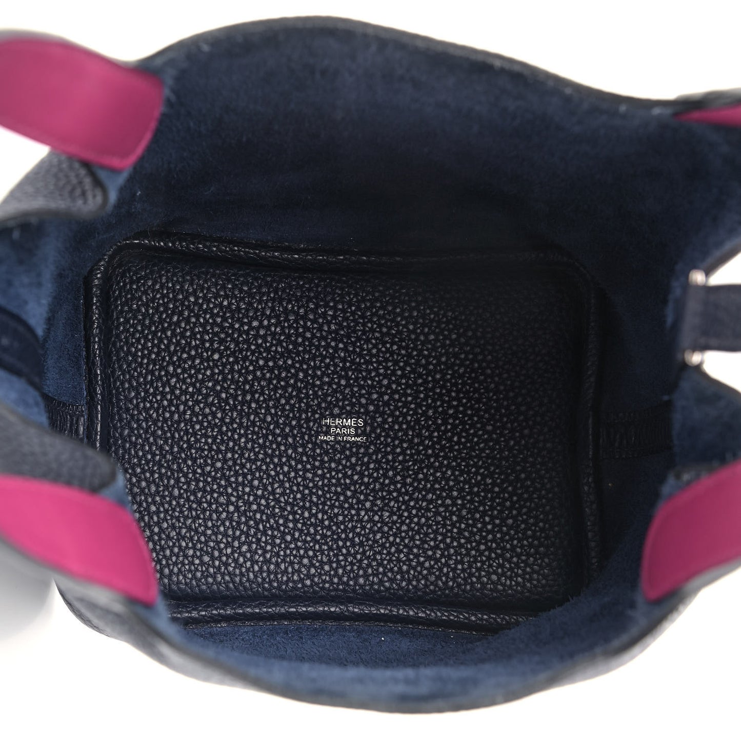 Taurillon Clemence Swift Eclat Picotin Lock 18 PM Bleu Nuit Rose Pourpre