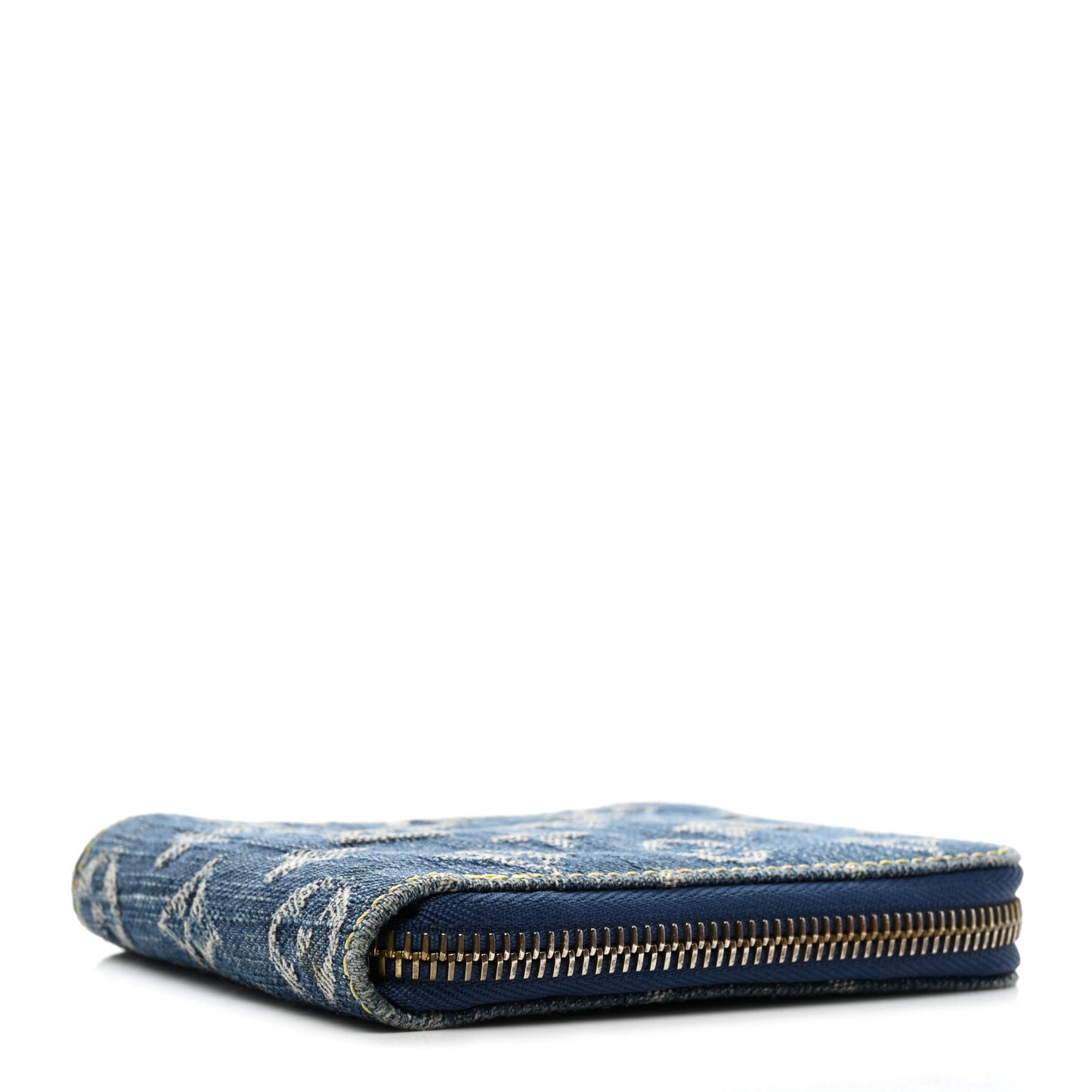 Denim Zip Compact Wallet Blue