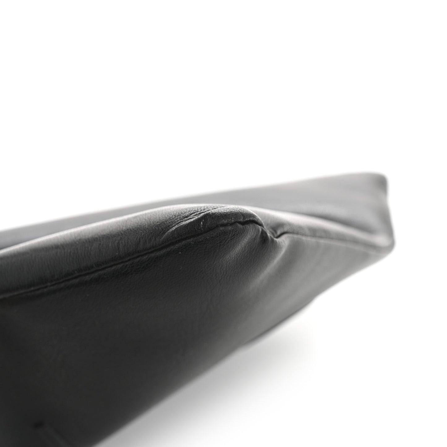 Calfskin Large Made In Clutch Pouch Black