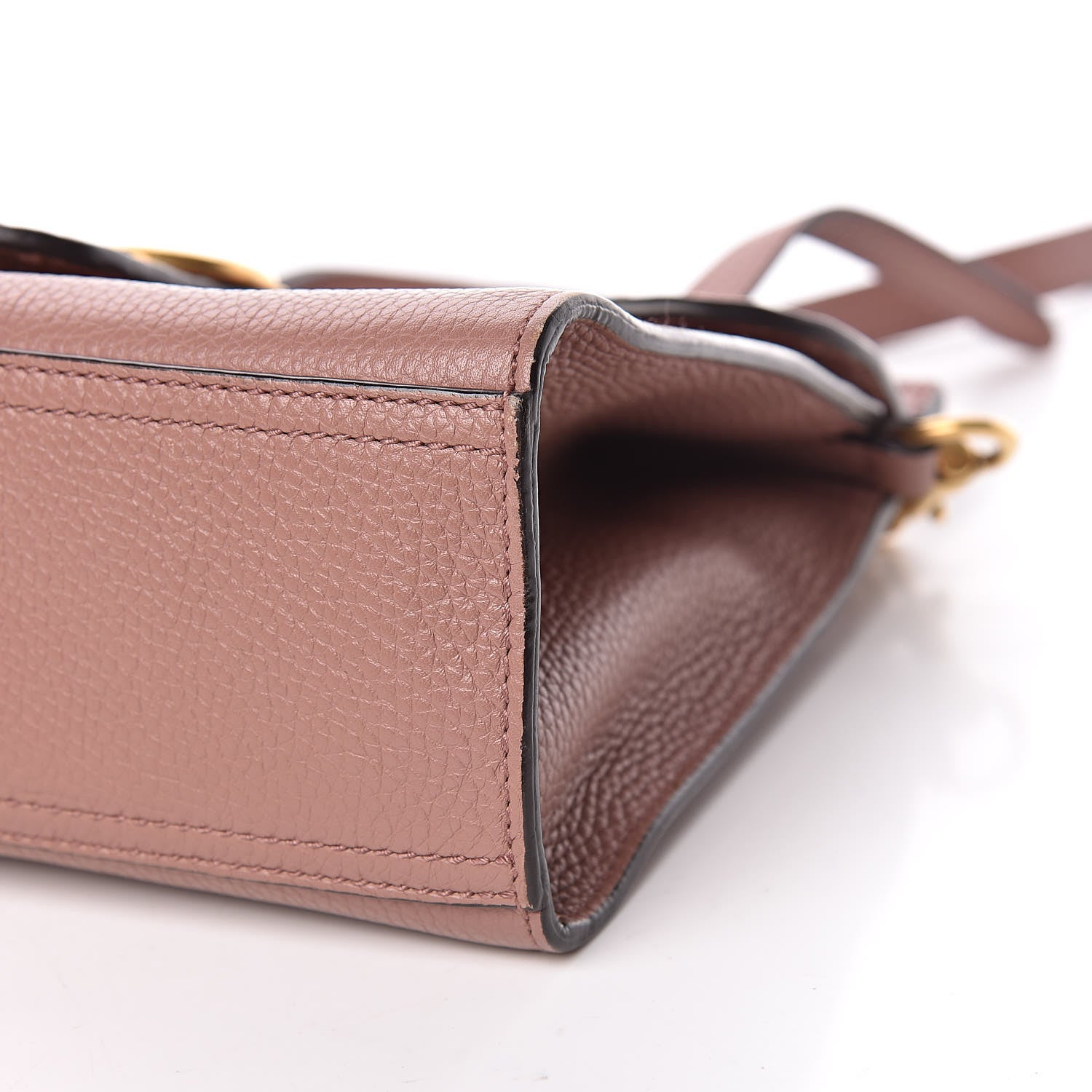 Gucci Calfskin Mini GG Marmont Top Handle Bag Rosy Phard 9 of 12