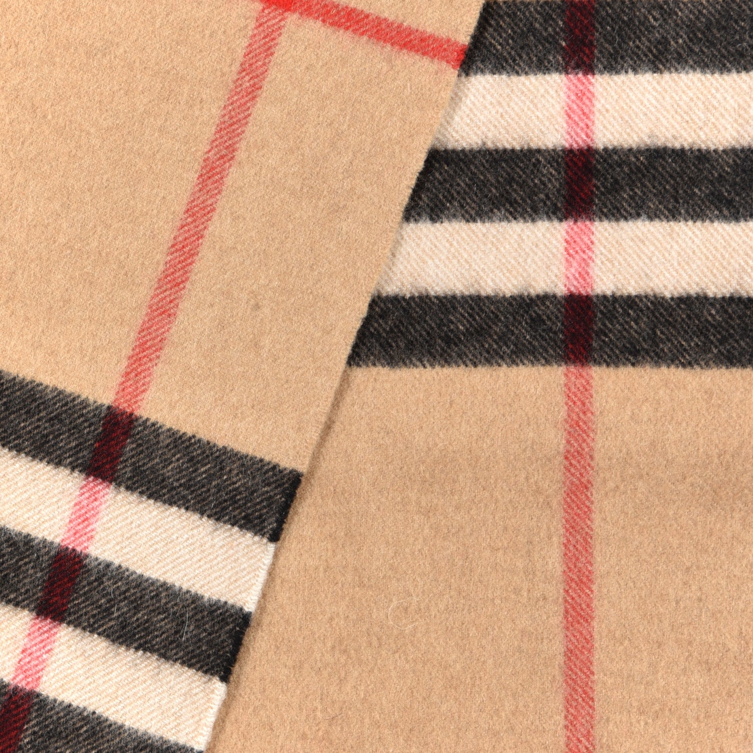 Burberry Cashmere Classic Check Fringe Scarf Camel 3 of 5