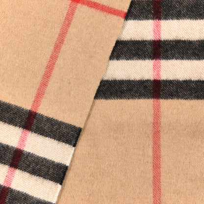 Burberry Cashmere Classic Check Fringe Scarf Camel 3 of 5
