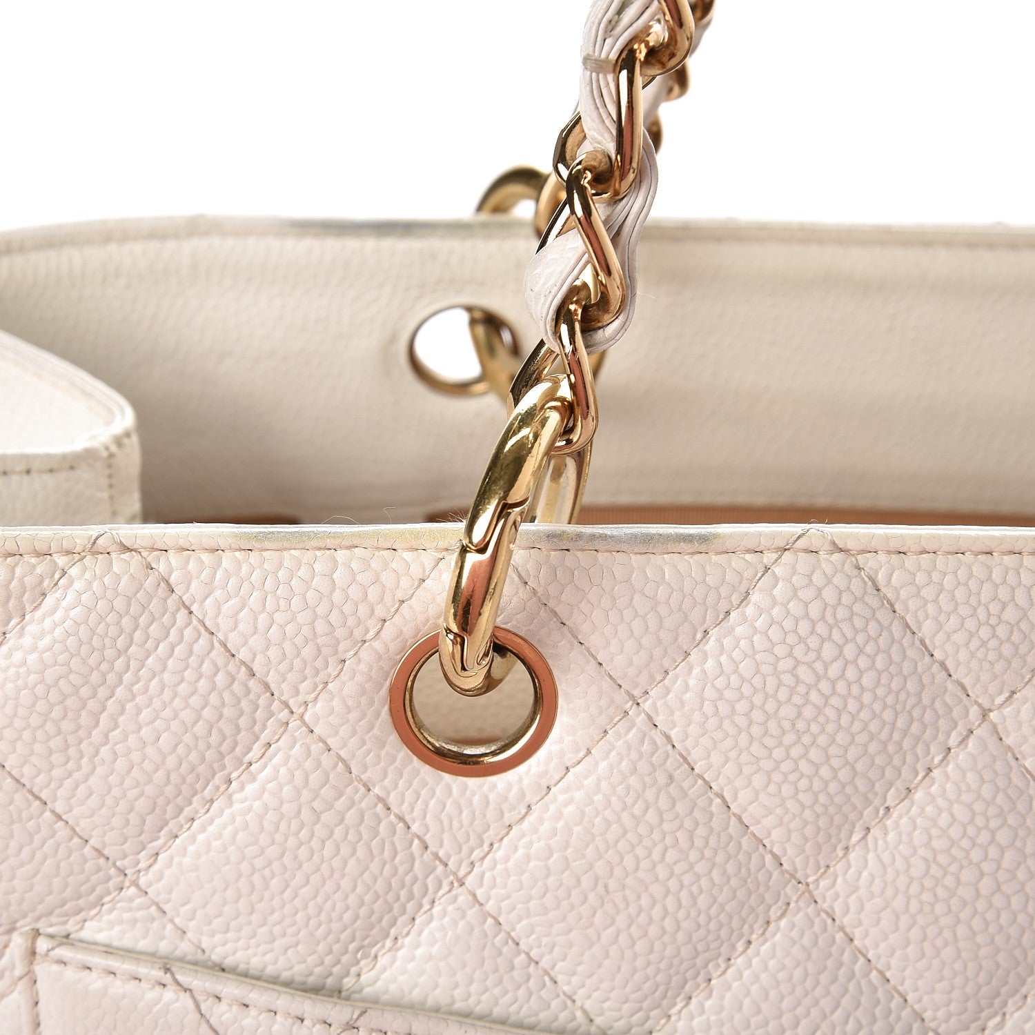 Chanel Caviar Quilted Grand Shopping Tote GST White 12 of 17