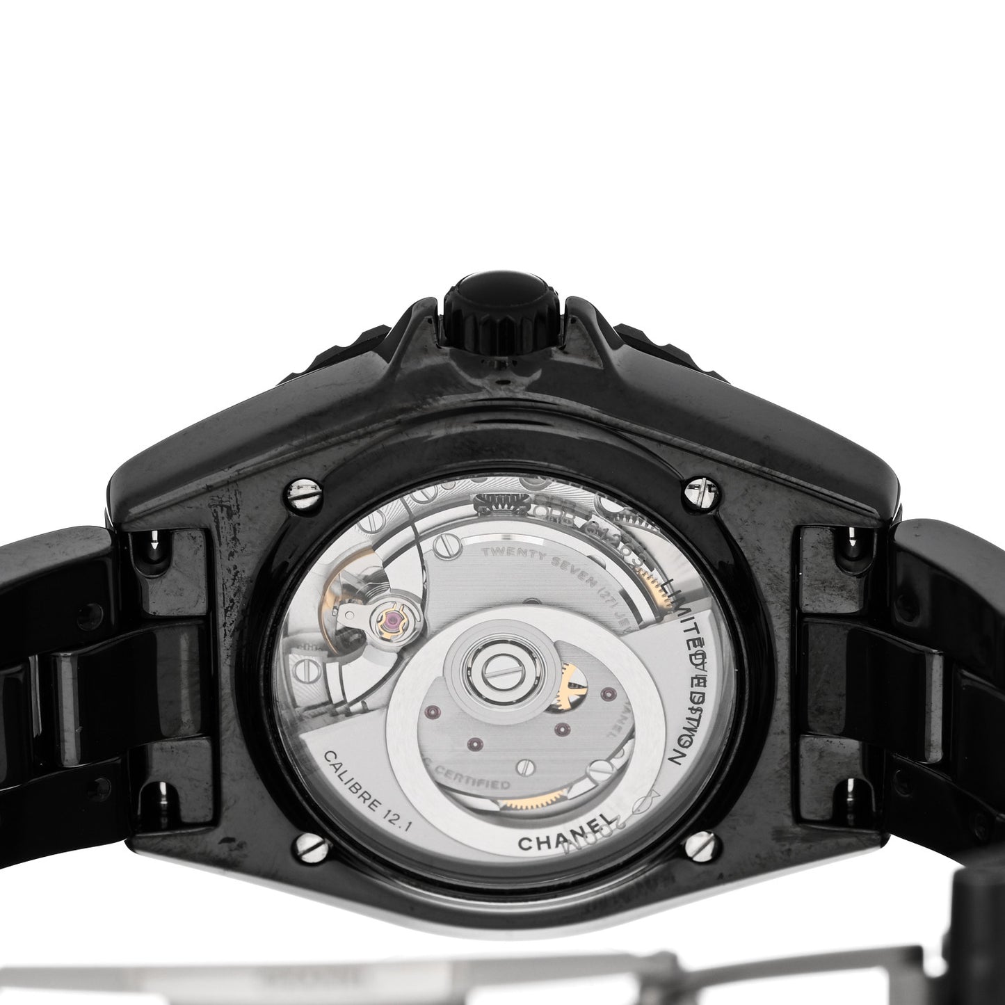Stainless Steel Ceramic Diamond 38mm J12 Interstellar Automatic Watch Black