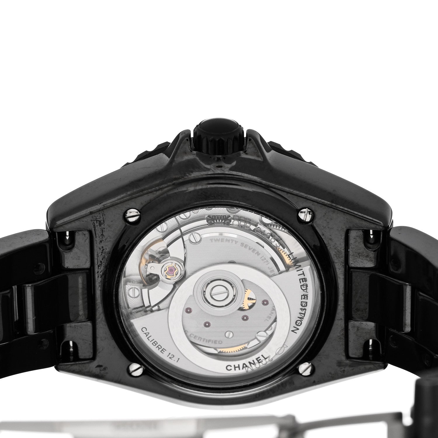 Chanel Stainless Steel Ceramic Diamond 38mm J12 Interstellar Automatic Watch Black 4 of 5